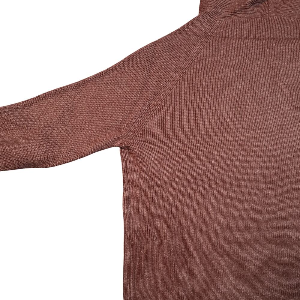 NWT Y2K Coffee Brown Ribbed Hoodie Sweater XL Fits M Cozy Softcore - Picture 11 of 14
